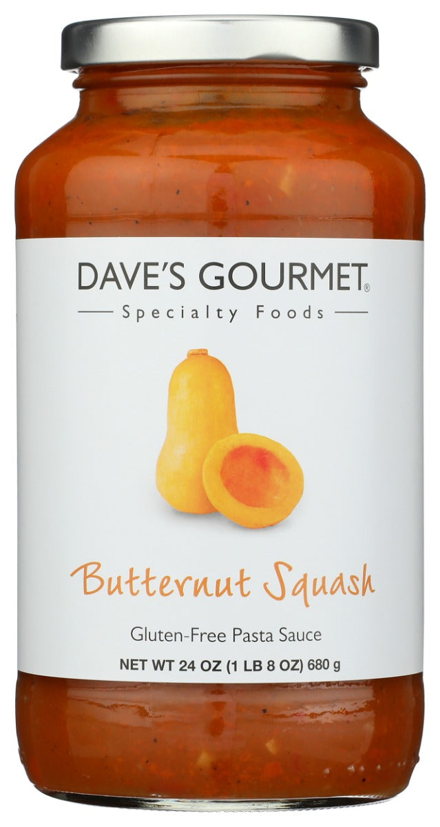 Dave's Gourmet Butternut Pasta Sauce is a Gold Medal Winner for "Best Pasta Sauce"! Our naturally wholesome butternut sauce is made from squash ripened in Oregon's Willamette Valley. It is enhanced with fresh garlic, onions, and roasted red peppers for a hearty and delicious flavor.