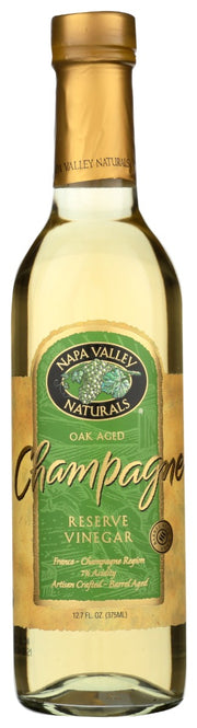 Pressed and then slowly aged in oak barrels for optimal flavor, each batch of our Champagne Vinegar boasts a crisp taste and golden color. We're fans of using it to craft a champagne vinegar dressing, marinade or pan sauce that features a lovely zing.
