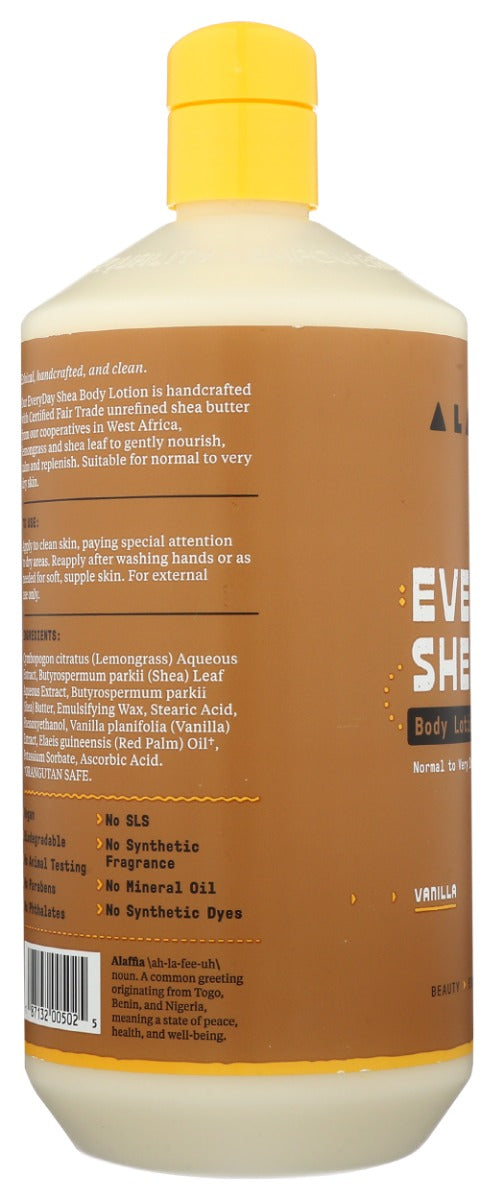 ALAFFIA: Everyday Shea Body Lotion Vanilla, 32 fo
