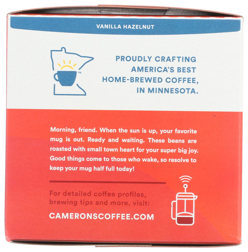 CAMERONS COFFEE: Light Roast Vanilla Hazelnut EcoPods, 4.33 oz
