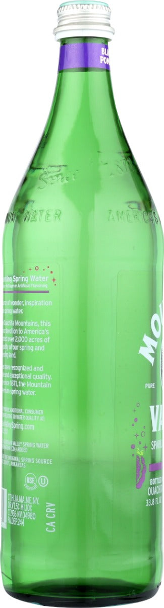 MOUNTAIN VALLEY: Sparkling Blackberry Pomegranate Spring Water, 1 lt