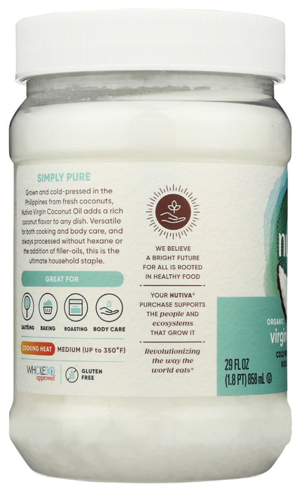 NUTIVA: Organic Virgin Coconut Oil, 29 fo