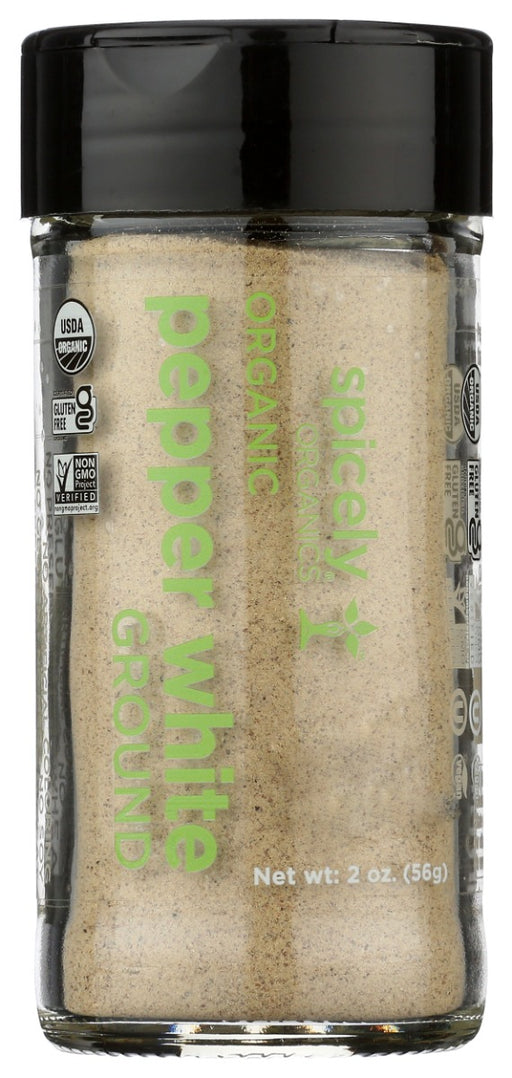 SPICELY ORGANICS: Organic Peppercorn White Ground Jar, 2 oz