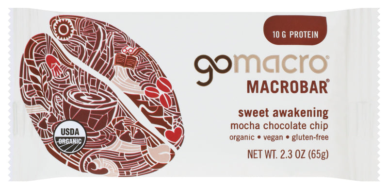 Elevate your day with this plant-based protein bar that blends roasted whole-bean coffee and just-sweet-enough organic chocolate. You can skip the second cup with our Mocha Chocolate Chip MacroBar®; we promise it will deliver a truly Sweet Awakening.