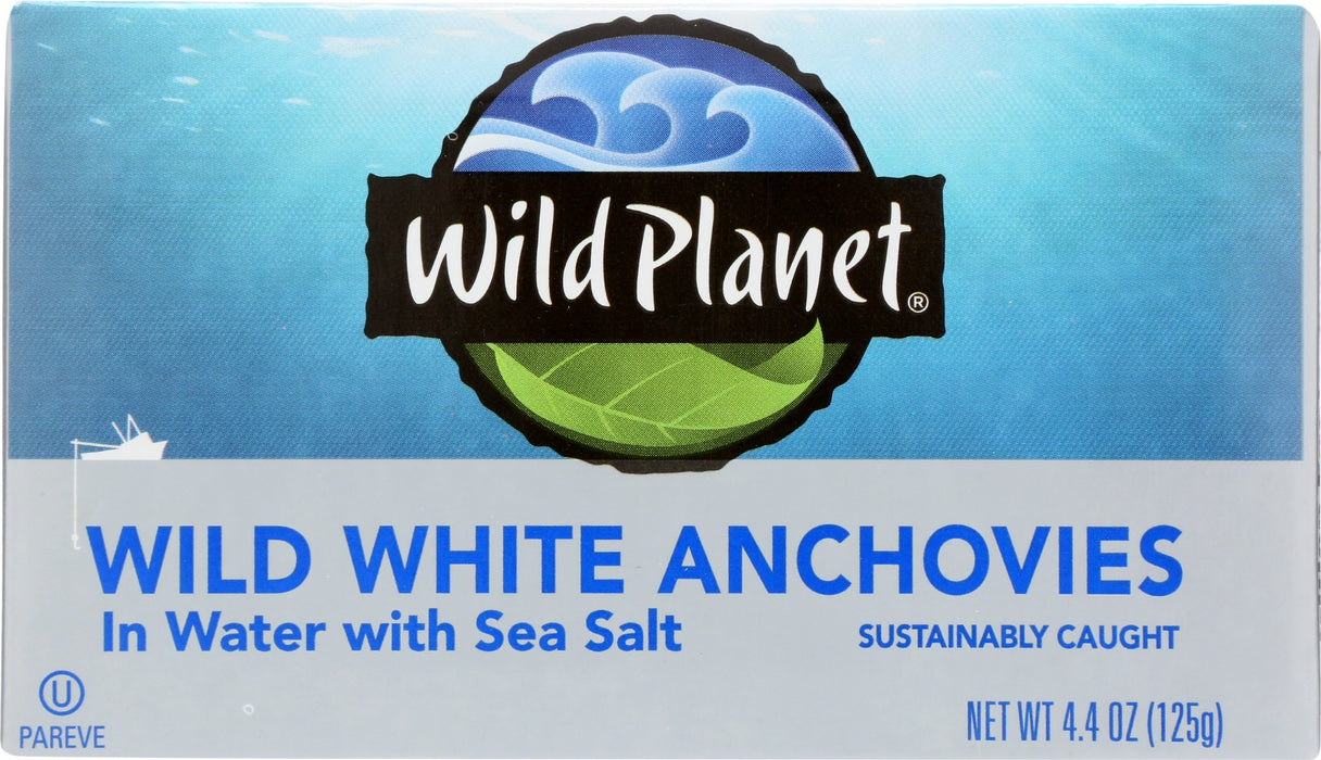 WILD PLANET: Wild White Anchovies In Water, 4.4 oz