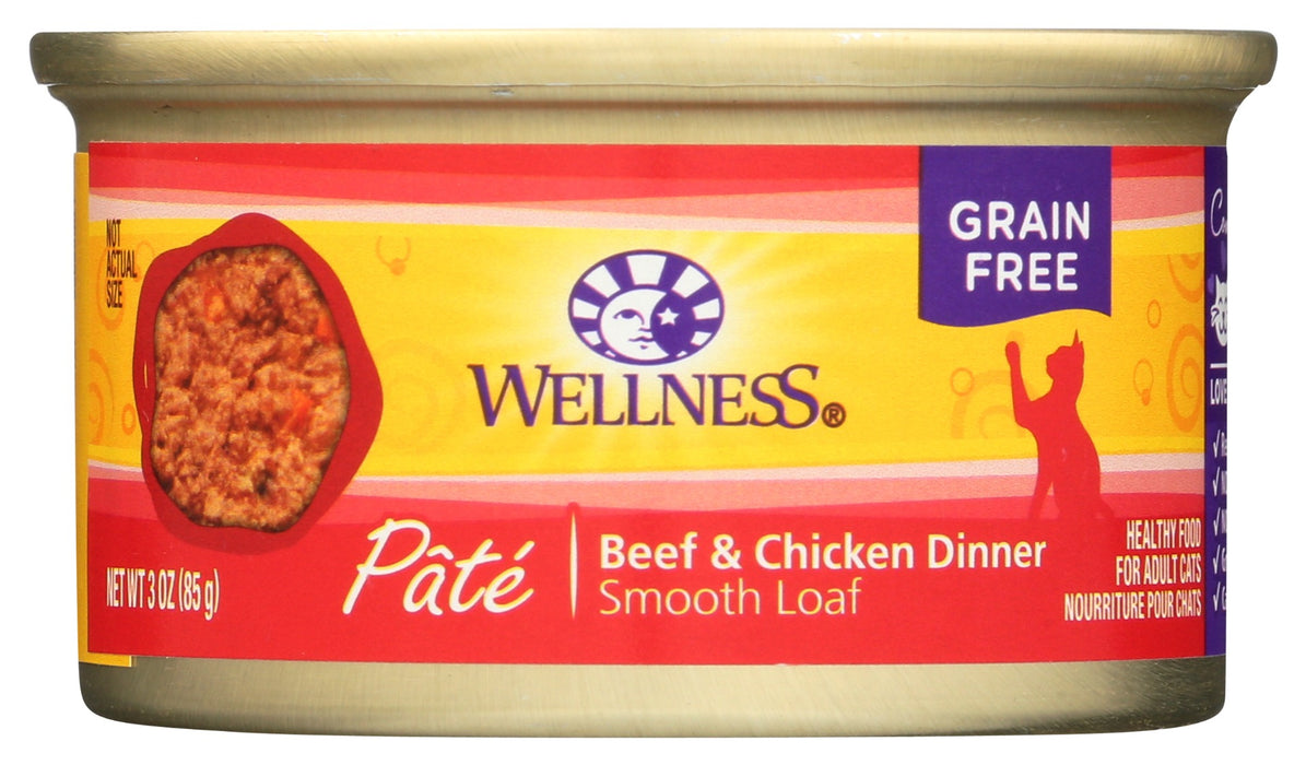 WELLNESS: Complete Health Pate Beef and Chicken Dinner Cat Food, 3 oz