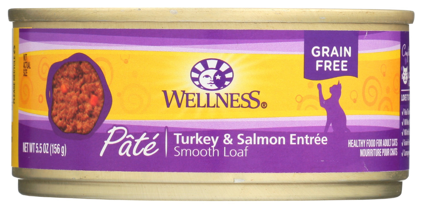 Wellness® Complete Health PÃ¢t Turkey &amp; Salmon Recipe is an excellent source of high quality protein and essential fatty acids, made with natural, wholesome ingredients free from grains, carrageenan, artificial colors, flavors or preservatives.