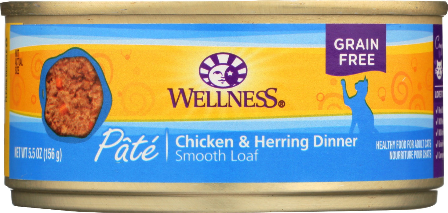 WELLNESS: Complete Health Pate Chicken and Herring Dinner Cat Food, 5.5 oz