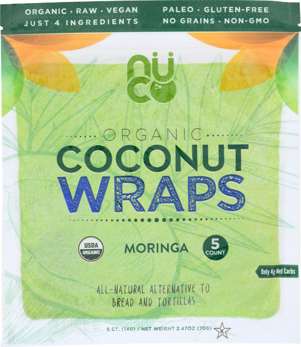 Organic Coconut Wraps - The gluten-free, grain-free, low-carb alternative to bread and tortilla!
It's just 3 simple organic ingredients: coconut meat, coconut water, and unrefined virgin coconut oil. The Wrap is pliable/foldable and can be used in many applications and recipes! 