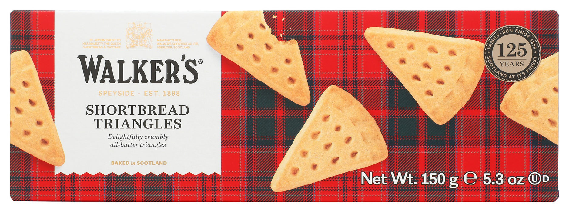 Indulge in the classic delight of Walker's Shortbread Triangles. These wedges of all-butter shortbread, lightly dusted with sugar, are baked in the Scottish Highlands using only four simple ingredients: butter, sugar, flour, and salt. Beloved by many, these treats offer a rich, melt-in-your-mouth experience that's truly timeless.