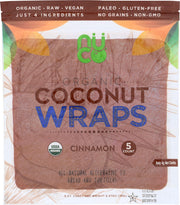 Organic Coconut Wraps - The gluten-free, grain-free, low-carb alternative to bread and tortilla!
It's just 3 simple organic ingredients: coconut meat, coconut water, and unrefined virgin coconut oil. The Wrap is pliable/foldable and can be used in many applications and recipes! 
There is no need to refrigerate, freeze, or heat your NUCO Wraps, allowing you to enjoy these wraps wherever and whenever.