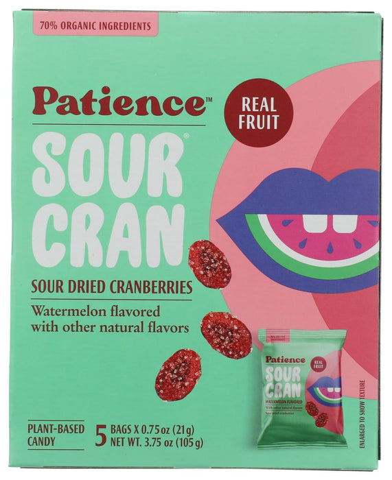 PATIENCE FRUIT & CO: Sour Dried Cranberries Watermelon Flavored, 3.75 oz
