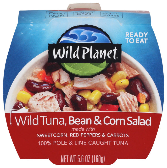 WILD PLANET: Wild Tuna Bean and Corn Salad Ready To Eat Meal, 5.6 oz