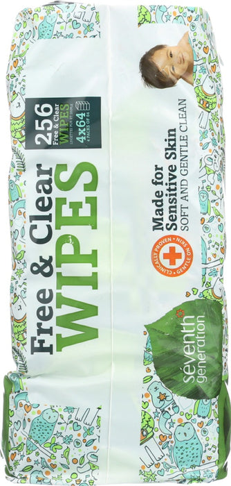 SEVENTH GENERATION: Baby Wipes Free and Clear, 256 ct