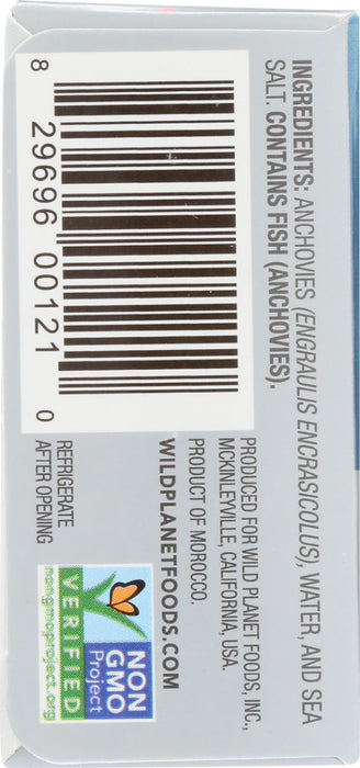 WILD PLANET: Wild White Anchovies In Water, 4.4 oz