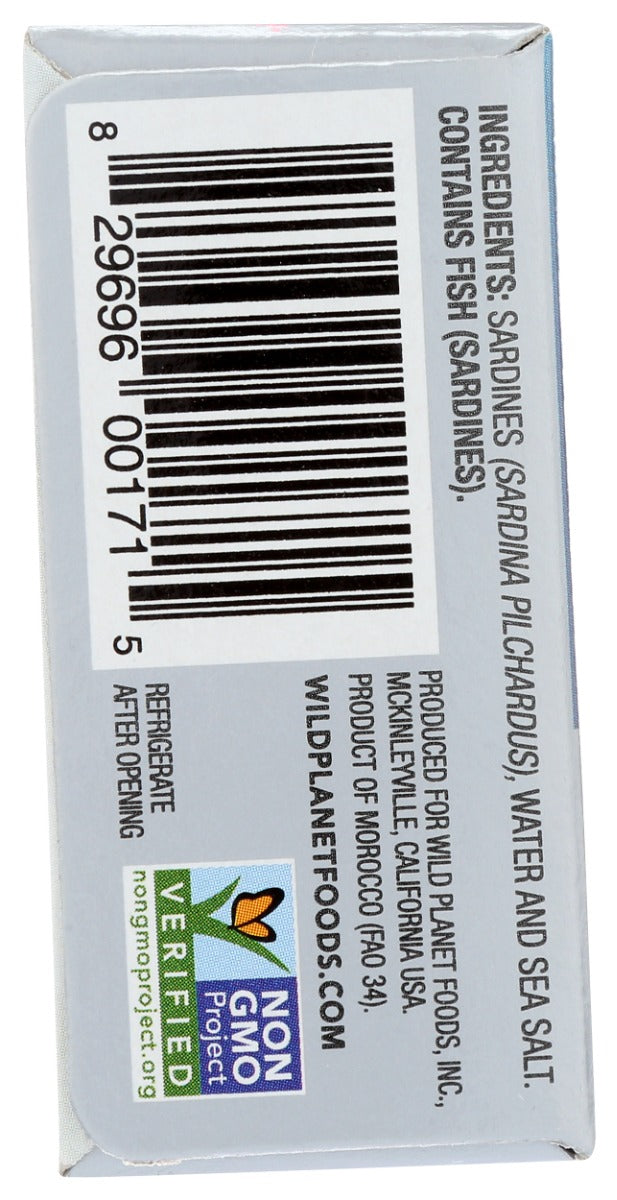 WILD PLANET: Wild Sardines Skinless and Boneless Fillets In Water, 4.25 oz