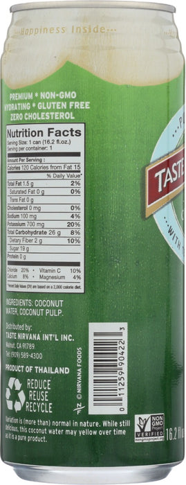 TASTE NIRVANA: Real Coconut Water with Pulp Can, 16.2 fo