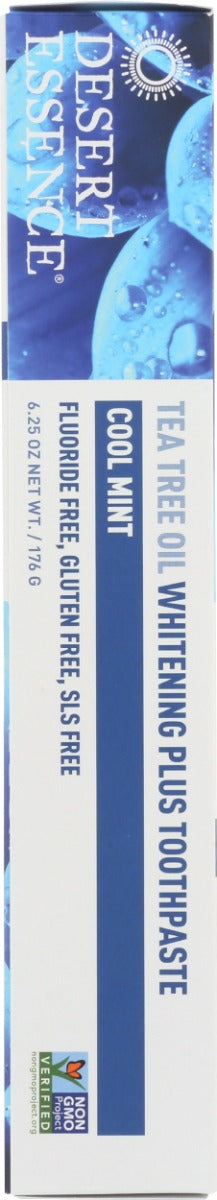 DESERT ESSENCE: Tea Tree Oil Whitening Plus Toothpaste Cool Mint, 6.25 oz