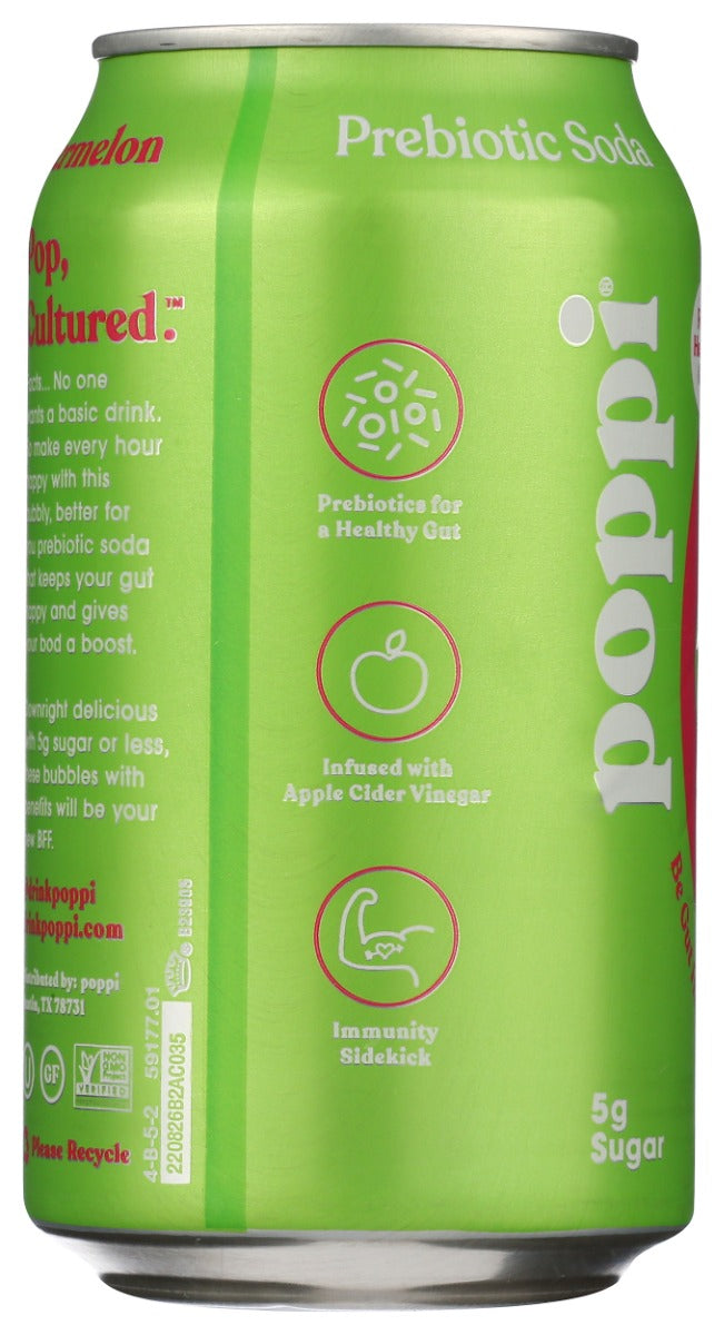POPPI: Watermelon Prebiotic Soda, 12 fo