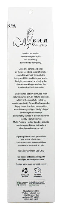 WALLY'S NATURAL PRODUCTS: Unscented Beeswax Ear Candle, 4 Candles