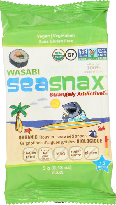 SEA SNAX: Wasabi Seaweed Snacks Grab and Go, 0.18 oz