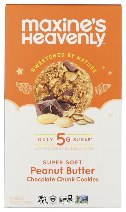 MAXINES HEAVENLY: Peanut Butter Chocolate Chunk Soft Baked Cookies, 7.2 oz