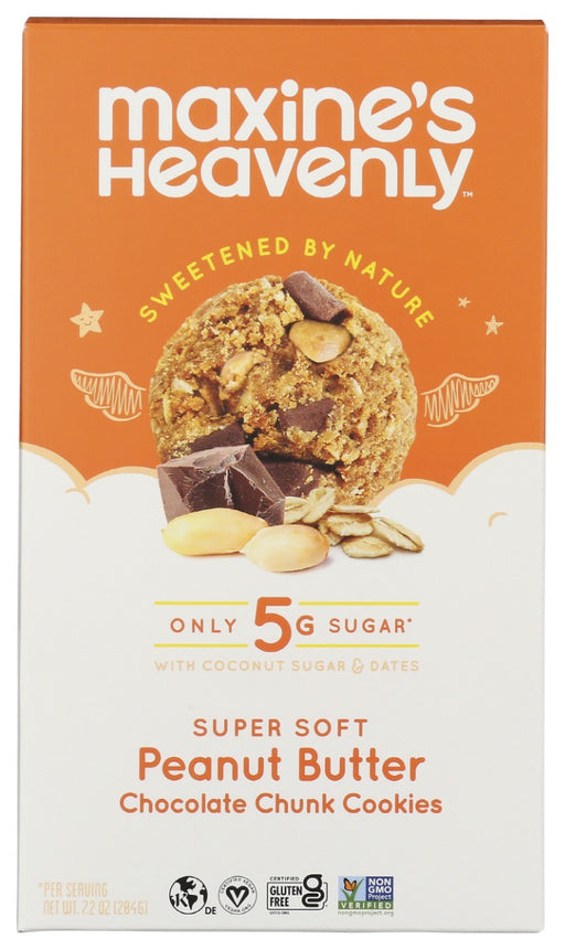 MAXINES HEAVENLY: Peanut Butter Chocolate Chunk Soft Baked Cookies, 7.2 oz