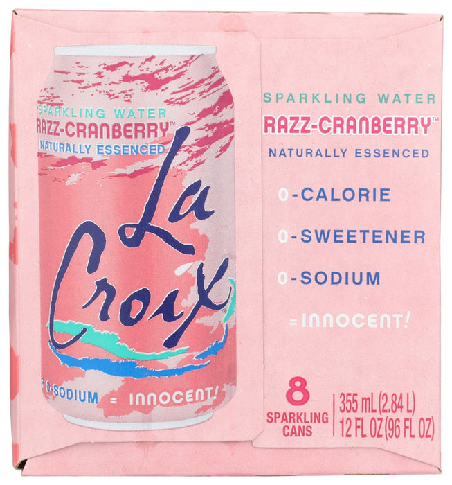 LA CROIX: Razz Cranberry Sparkling Water 8Pk, 96 fo