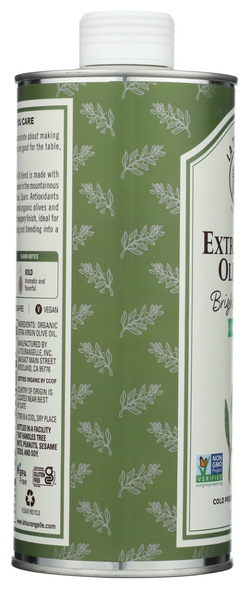 LA TOURANGELLE: Organic Bright and Peppery Extra Virgin Olive Oil, 750 ml