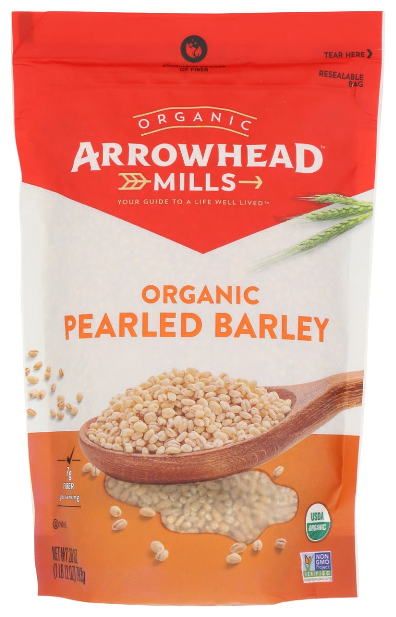 With its hard outer layers removed, Arrowhead Mills Organic Pearled Barley is a chewy, delicately flavored grain that is very versatile “ not just for mushroom barley soups! Serve it as a tasty pilaf, in a pudding, or even as a breakfast cereal to get the nutrient benefits of this tasty grain.