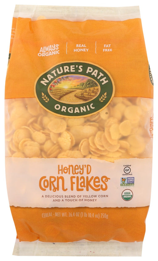 NATURES PATH: Honey'd Corn Flakes Cereal, 26.4 oz