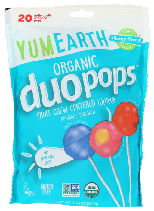 YUMEARTH: Organic Duo Pops Fruit Chew Centered Lollipop, 10.6 oz