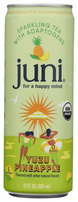 JUNI: Yuzu Pineapple Sparkling Tea with Adaptogens, 12 fo