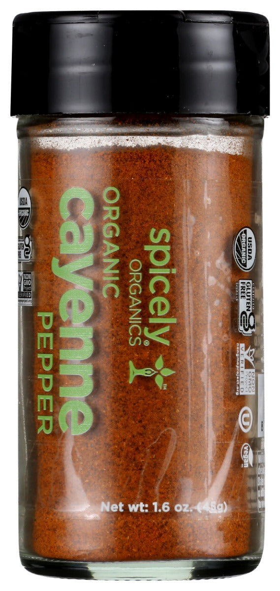 SPICELY ORGANICS: Organic Cayenne Pepper Jar, 1.6 oz