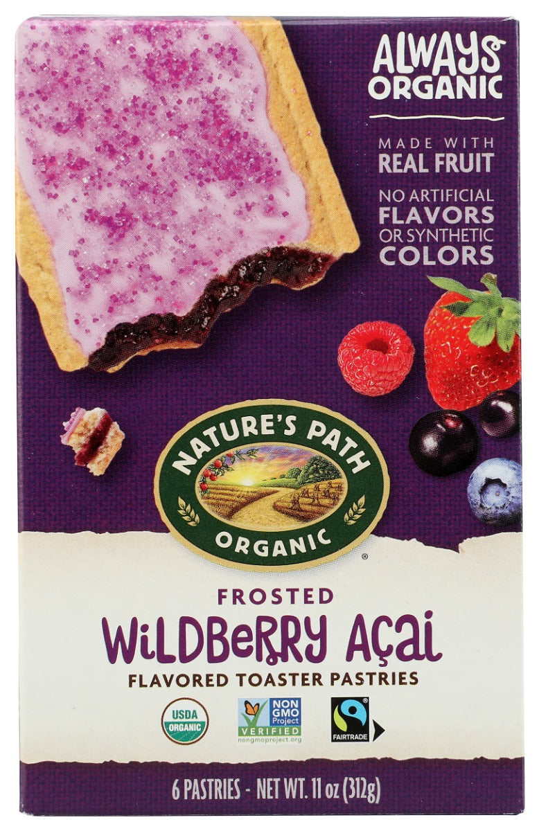 Real organic raspberry, blueberry, strawberry and açai filling

2 pastries per wrapper, 6 pastries per box
Fully baked and ready to eat, straight out of the pack
Certified Organic and Non-GMO
No artificial flavors or colors