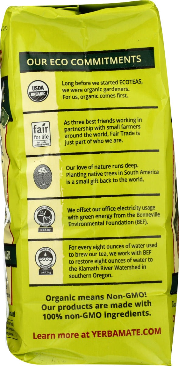 ECO TEA: Organic Yerba Mate Pure Leaf Unsmoked, 16 oz