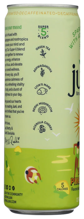 JUNI: Yuzu Pineapple Sparkling Tea with Adaptogens, 12 fo