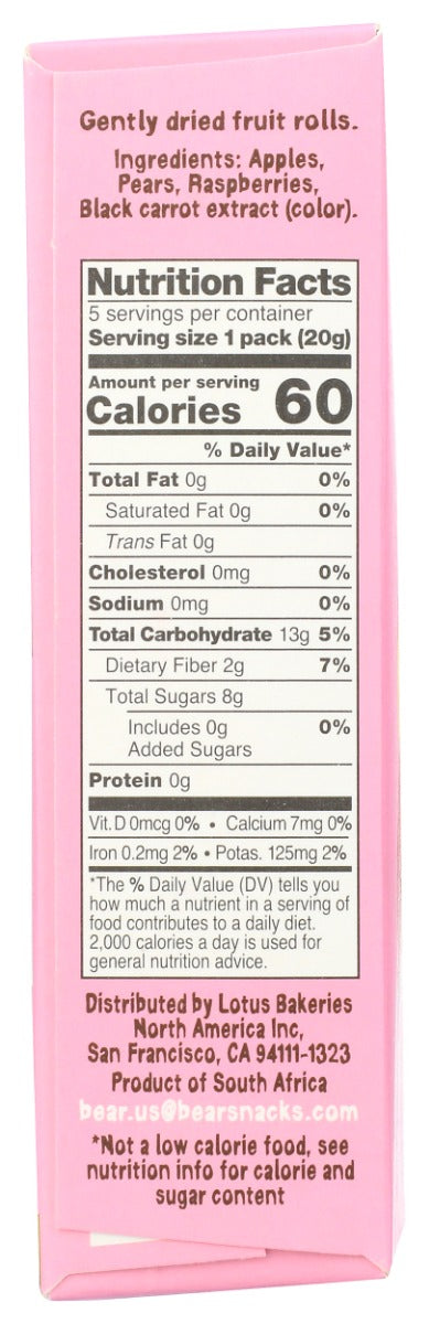 BEAR YOYO: Raspberry Fruit Rolls, 3.5 oz