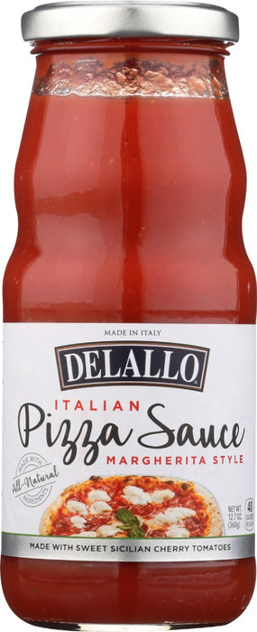 DeLallo Cherry Tomato Pizza Sauce is an authentic, all-natural pizza sauce ready to add a new dimension of flavor to your homemade pizzeria-inspired creations. Made in Italy, this harmonious pizza sauce features an exquisite blend of Sicilian cherry tomatoes, extra virgin olive oil, fresh basil leaves and vegetables. Honor your recipes and top your pizza dough with a brilliant tomato pizza sauce that captures the irresistible balance of bright, sweet tomato flavor with fragrant fresh herbs.