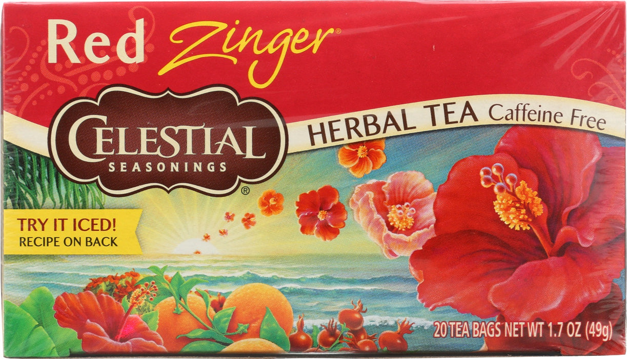 We first introduced Red Zinger in 1972, and nothing around here has been the same since. The 'zing' comes from a blend of tart and tangy hibiscus, balanced by cool, refreshing peppermint and the unique, earthy sweetness of wild cherry bark.
