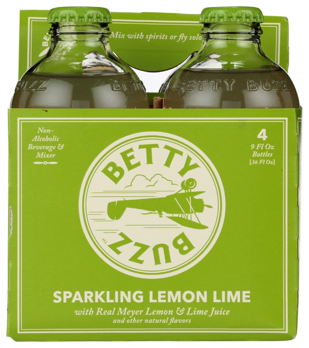 BETTY BUZZ: Sparkling Lemon Lime Bottles 4Pk, 36 fo