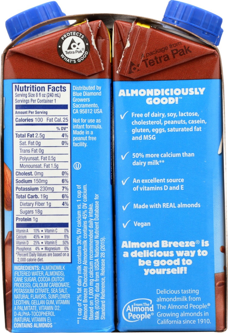 BLUE DIAMOND: Shelf Stable Chocolate Almondmilk 4Pk, 32 fo