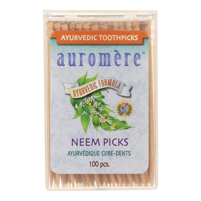 Auromere Ayurvedic Neem Picks - 100 Toothpicks - Case of 12 (12x100 CT)