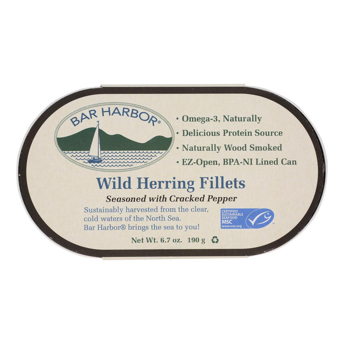 Bar Harbor - Wild Herring Fillets - Cracked Pepper - Case of 12 - 6.7 oz. (12x6.7 OZ)