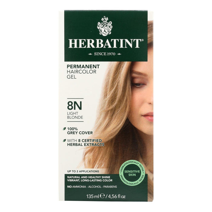 Herbatint Permanent Herbal Haircolour Gel 8N Light Blonde - 135 ml (1x4 FZ)
