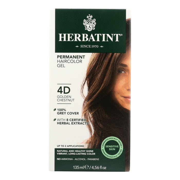 Herbatint Permanent Herbal Haircolour Gel 4D Golden Chestnut - 135 ml (1x4 FZ)