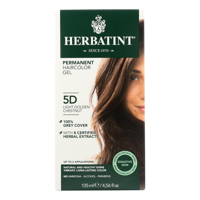 Herbatint Permanent Herbal Haircolour Gel 5D Light Golden Chestnut - 135 ml (1x4 FZ)