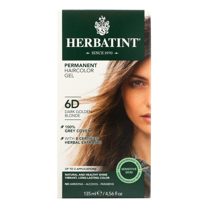 Herbatint Permanent Herbal Haircolour Gel 6D Dark Golden Blonde - 135 ml (1x4 FZ)