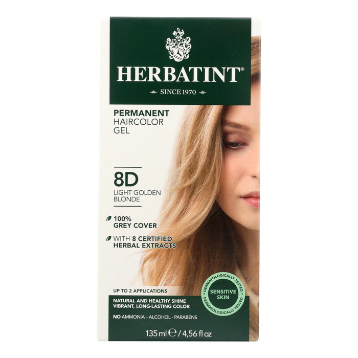 Herbatint Permanent Herbal Haircolour Gel 8D Light Golden Blonde - 135 ml (1x4 FZ)