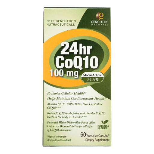 Genceutic Naturals 24 Hour CoQ10 - 100 mg - 60 Vcaps (1x60 VCAP) - No Brand For Less 